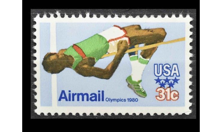 США 1980 г. "Летние Олимпийские игры, Москва: прыжки в высоту"