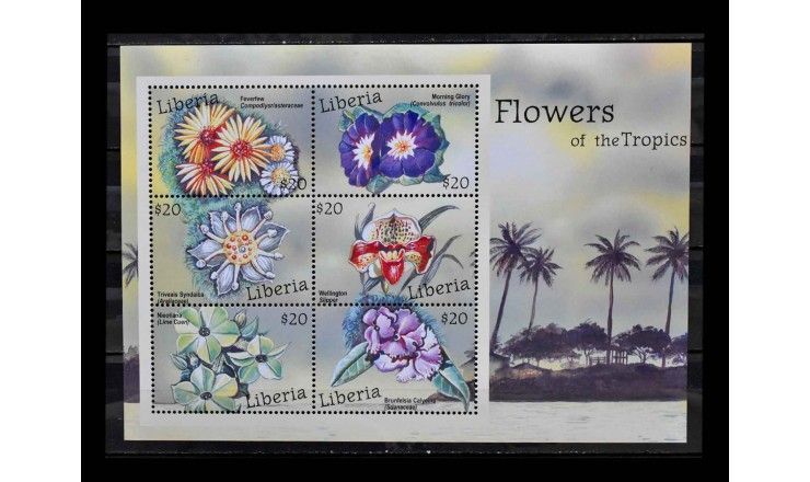 Либерия 2001 г. "Цветы тропиков"