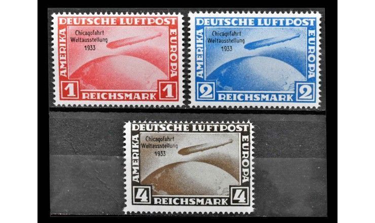 Германия (Третий Рейх) 1933 г. "Авиапочтовые марки" (надпечатка)  