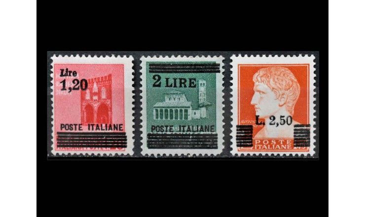 Италия 1945 г. "Стандартные марки" (надпечатка)