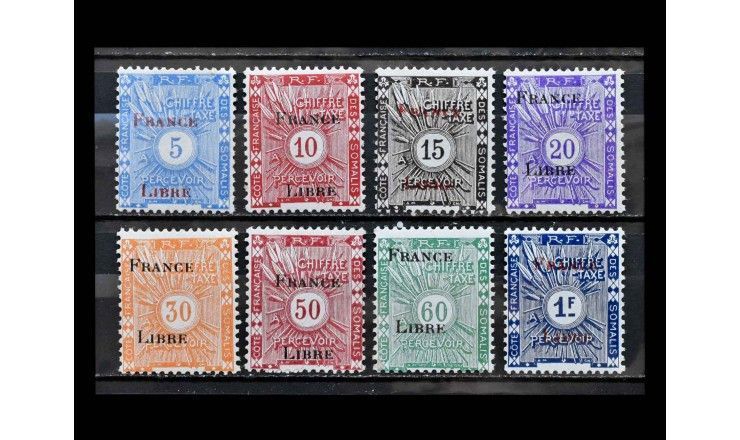 Французский берег Сомали 1943 г. "Числа" (надпечатка)