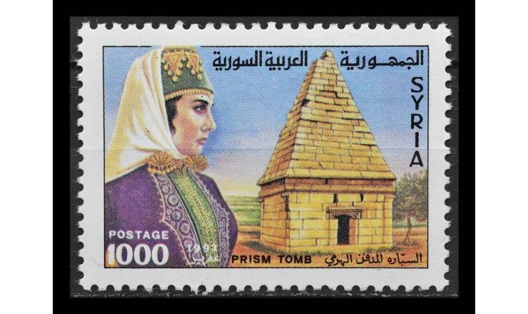 Сирия 1993 г. "Женщина в национальном костюме и призматическая гробница"