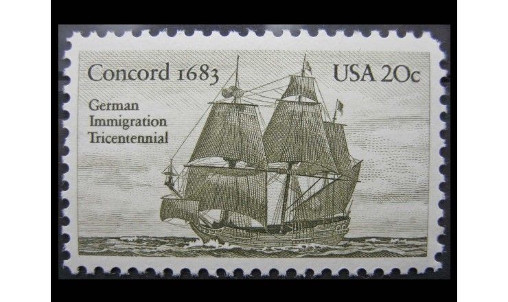 США 1983 г. "300-летие иммиграции первых немцев в Америку"