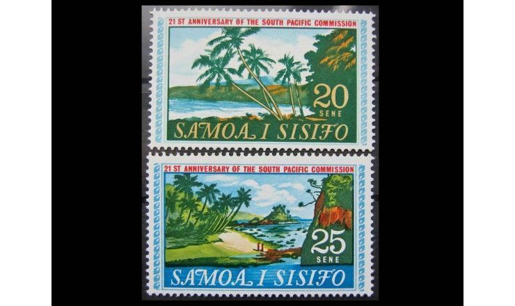 Самоа и Сисифо 1968 г. "21-летие основания Южно-Тихоокеанской комиссии"