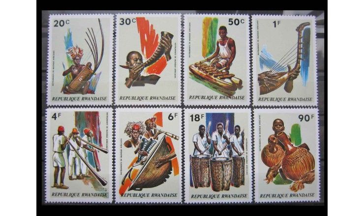 Руанда 1973 г. "Африканские музыкальные инструменты"