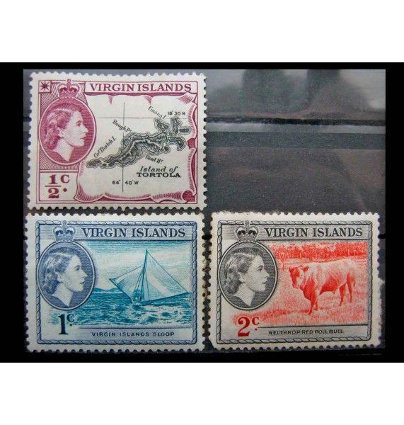 Британские Виргинские острова 1956 г. "Королева Елизавета II и национальные мотивы"