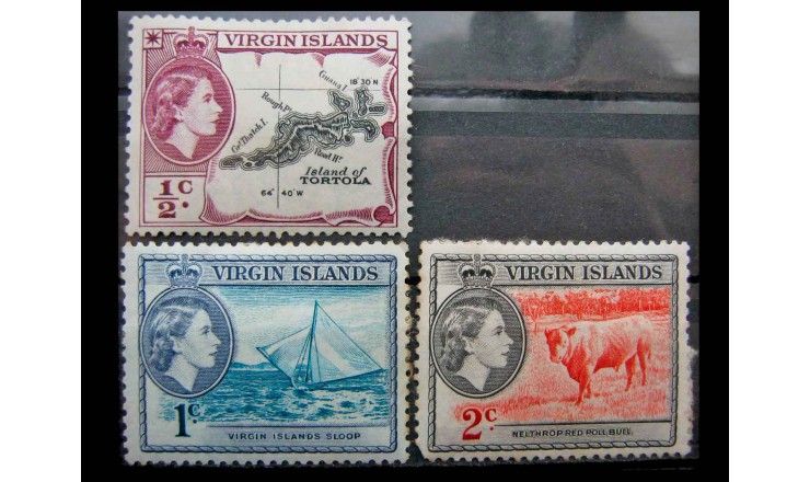 Британские Виргинские острова 1956 г. "Королева Елизавета II и национальные мотивы"