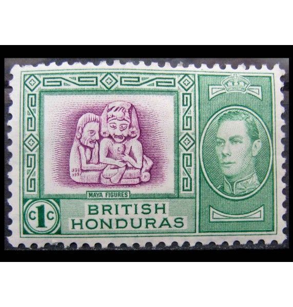 Британский Гондурас 1938 г. "Король Георг VI и местные мотивы"