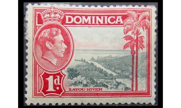 Доминика 1938 г. "Король Георг VI и ландшафты"