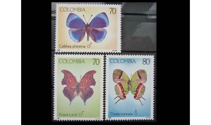Колумбия 1991 г. "Бабочки"