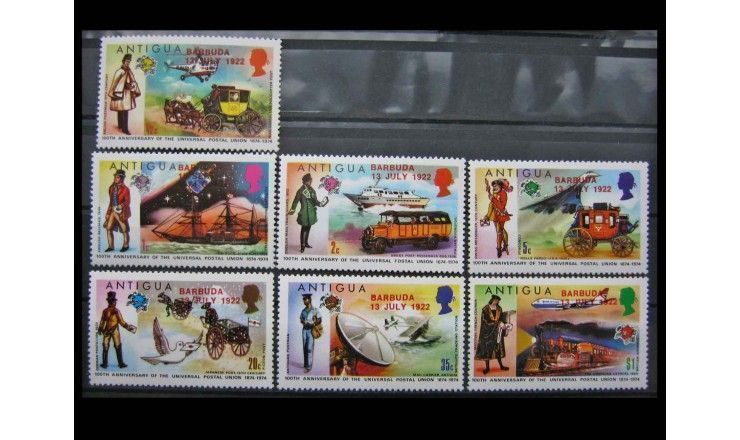Барбуда 1974 г. "100 лет Всемирному почтовому союзу (UPU)" (надпечатка)