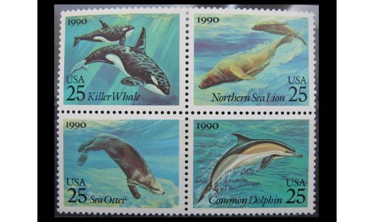 США 1990 г. "Морские млекопитающие"