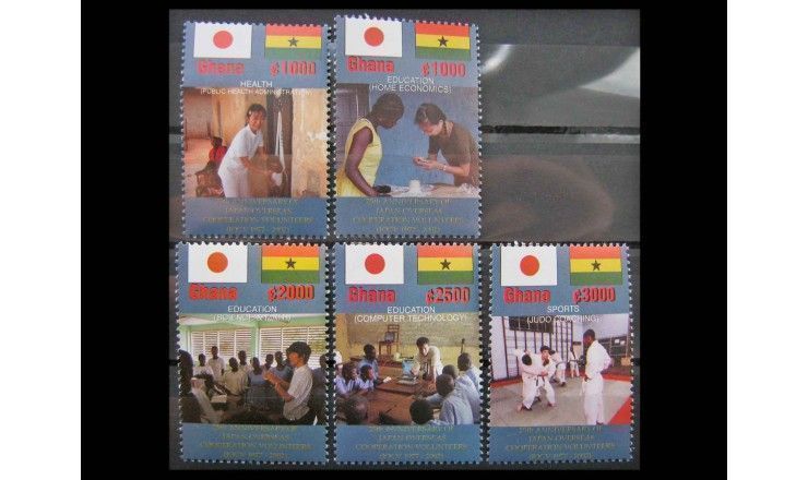 Гана 2002 г. "25 лет программе японских волонтеров по международному сотрудничеству в Гане"