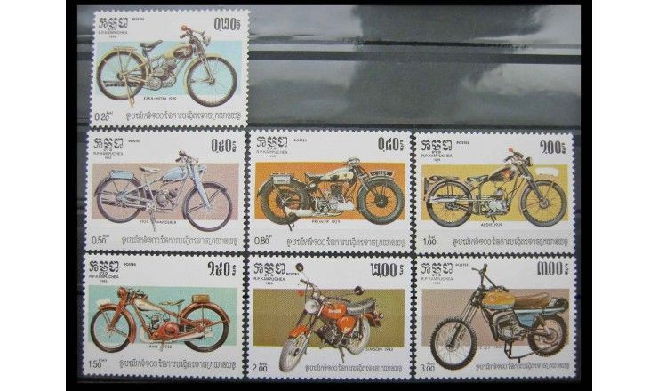 Камбоджа 1985 г. "100 лет мотоциклу"