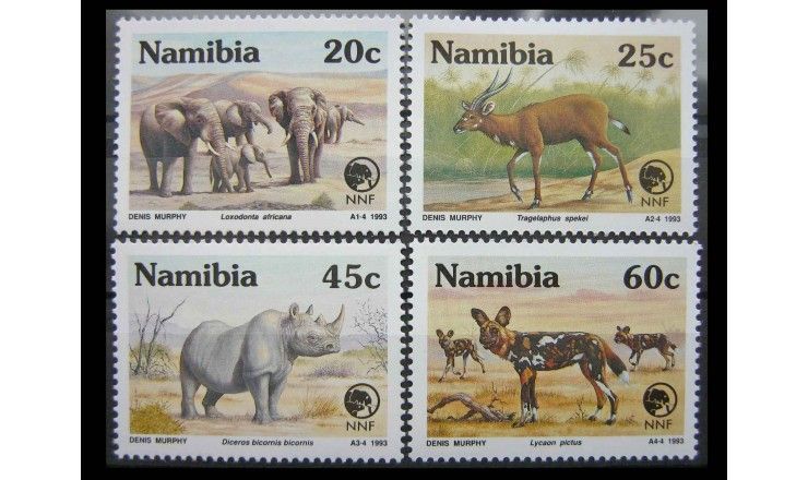 Намибия 1993 г. "Фонд природы Намибии: Вымирающие животные"