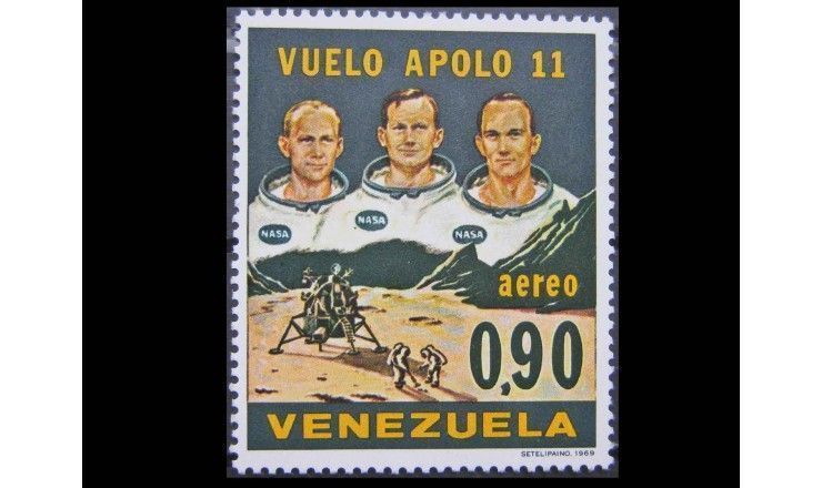 Венесуэла 1969 г. "Пилотируемая посадка на Луну - Аполлон -11"