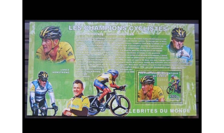 ДР Конго 2006 г. "Велоспорт, Лэнс Армстронг"