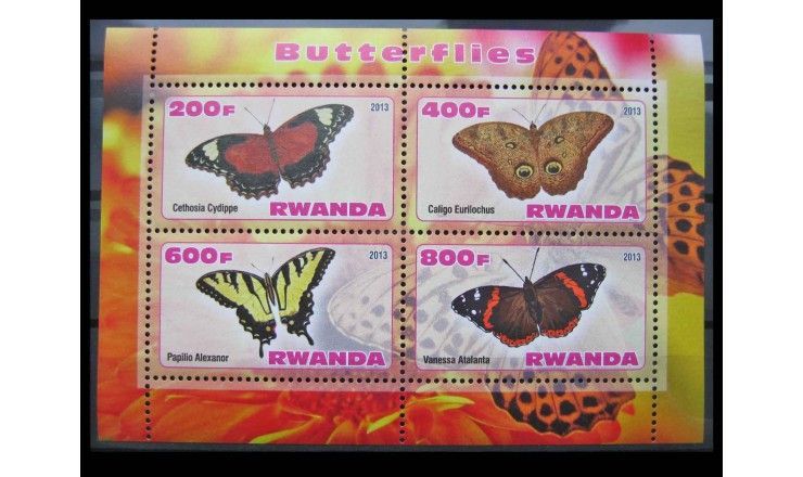 Руанда 2013 г. "Бабочки" 