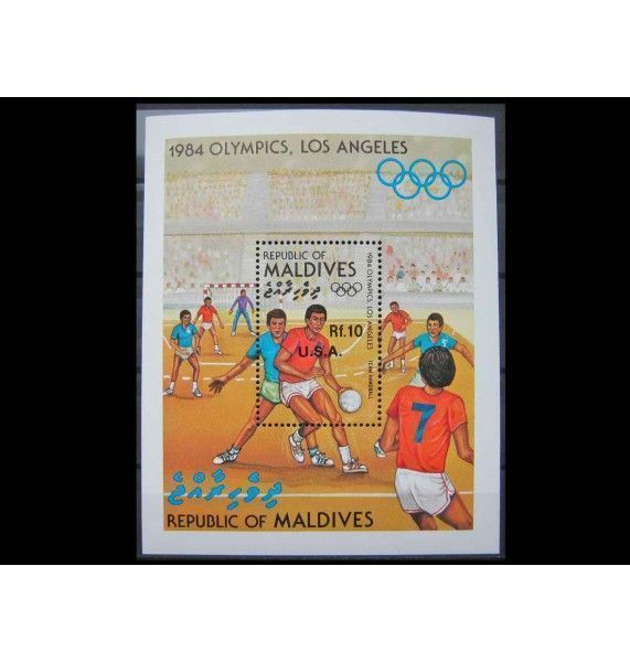 Мальдивы 1985 г. "Победители летних Олимпийских игр 1984" (надпечатка)