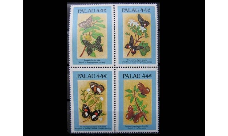 Палау 1987 г. "Бабочки и растения"
