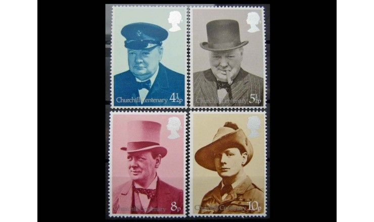 Великобритания 1974 г. "100 лет со дня рождения Уинстона Черчилля"