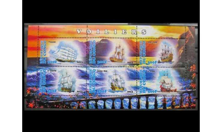 Республика Конго 2013 г. "Парусные корабли"