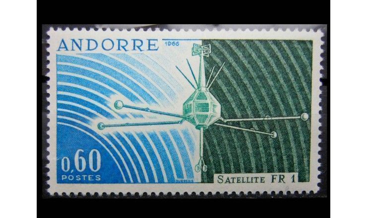 Андорра (французская) 1966 г. "Запуск французского спутника «FR-1»" 