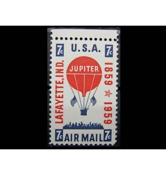 США 1959 г. "100 лет почтовым перевозкам на воздушном шаре" США 1959 г. "100 лет почтовым перевозкам на воздушном шаре"