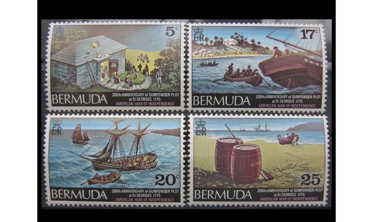 Бермудские Острова 1975 г. "Война за независимость США, Пороховой заговор" 