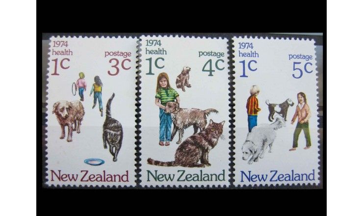 Новая Зеландия 1974 г. "Здоровье: Дети и домашние животные"