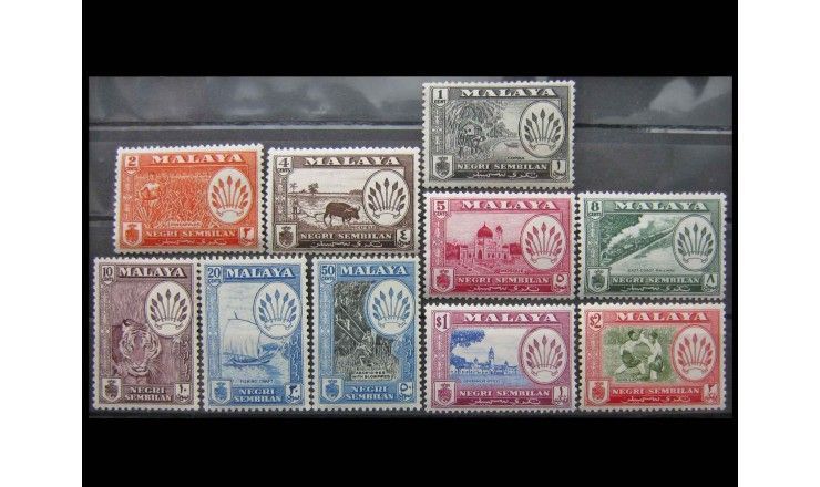 Негри-Сембилан 1957 г. "Гербы городов и виды страны"