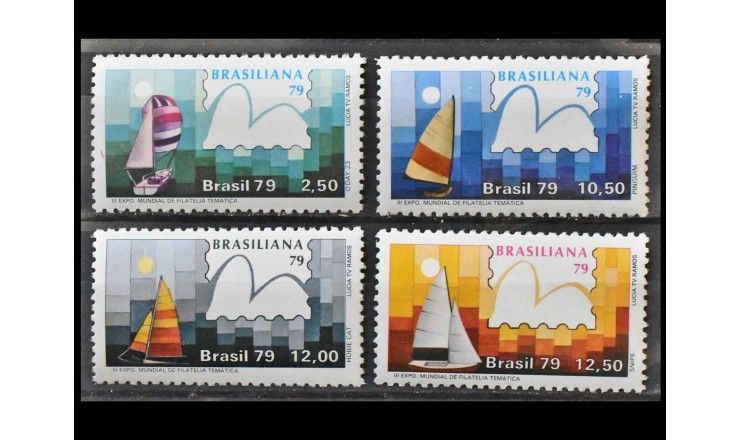 Бразилия 1979 г. "Национальная выставка марок BRASILIANA`79: Парусная лодка"
