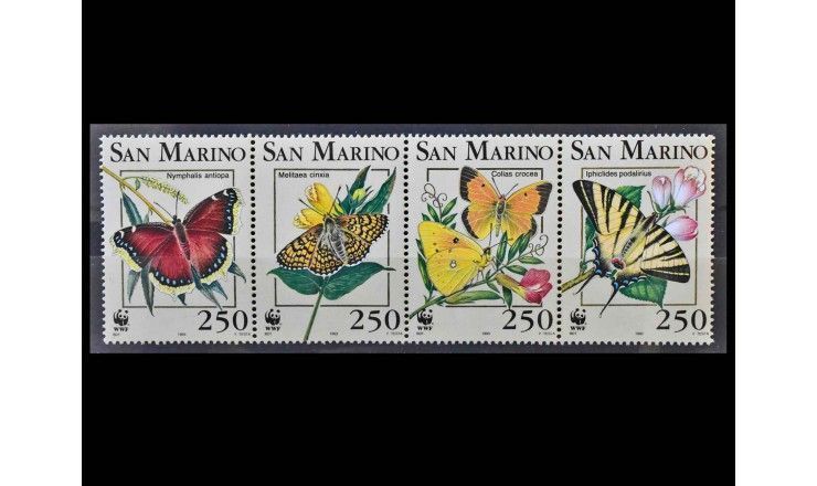 Сан-Марино 1993 г. "Всемирный фонд дикой природы: Бабочки"
