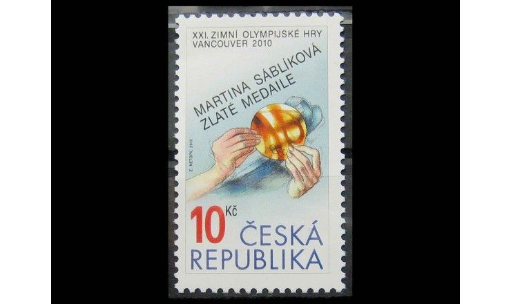 Чехия 2010 г. "Золотая медаль Мартины Сабликовой за победу на зимних Олимпийских играх в Ванкувере"