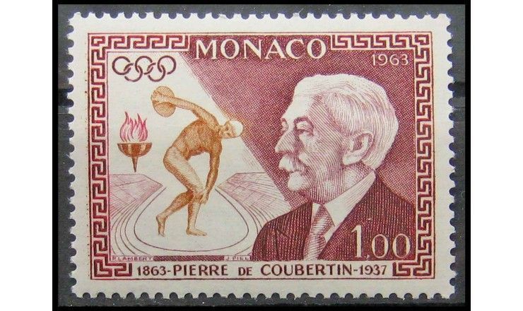 Монако 1963 г. "100 лет со дня рождения Пьера де Кубертена"