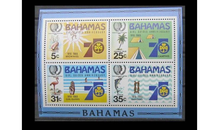 Багамские острова 1985 г. "Международный год молодежи. 75 лет гёрл-скаутам"