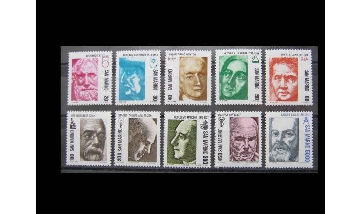 Сан-Марино 1982 г. "Пионеры науки"