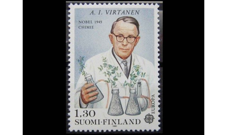 Финляндия 1980 г. "Арттури Виртанен, Нобелевская премия по химии"