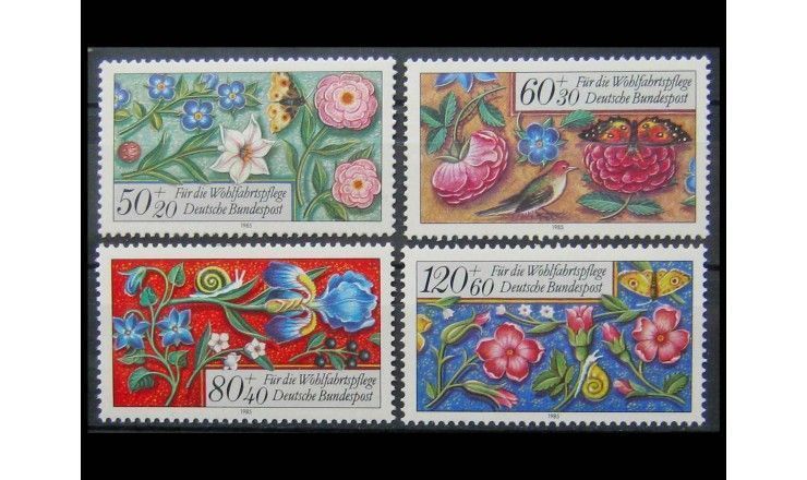 ФРГ 1985 г. "Миниатюры с цветами"