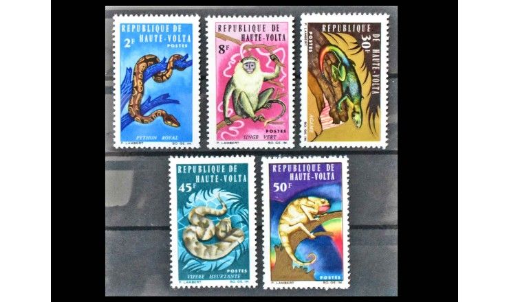 Верхняя Вольта 1966 г. "Стандартные марки: Местные животные"