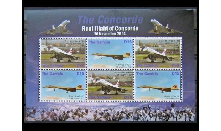 Гамбия 2006 г. "Сверхзвуковой самолёт "Конкорд" 