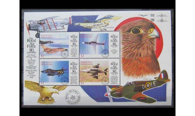 Гренада и Гренадины 1998 г. "80 лет Королевским военно-воздушным силам Великобритании" 