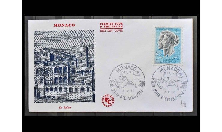 Монако 1966 г. "Княжеская пара" FDC