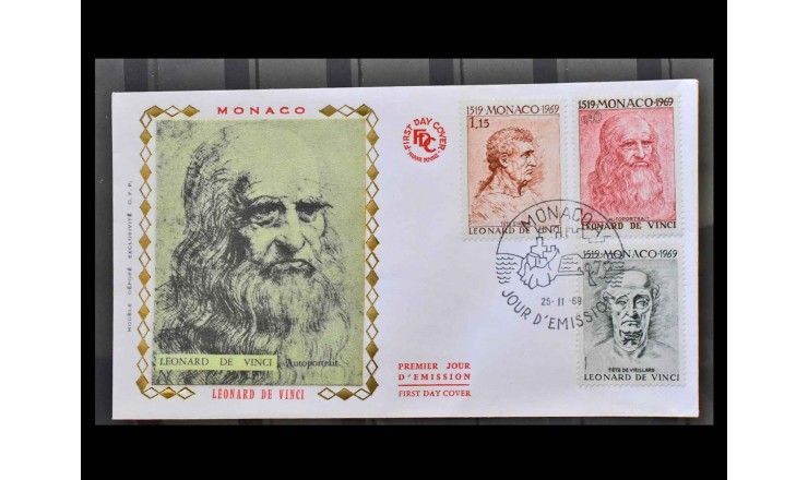 Монако 1969 г. "450 лет со дня смерти Леонардо да Винчи" FDC 
