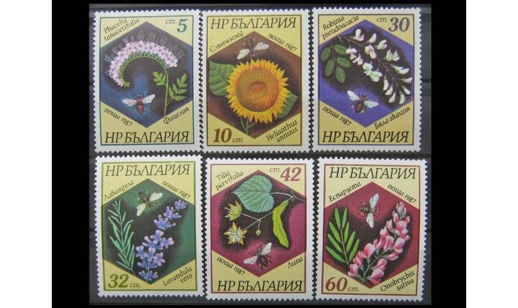 Болгария 1987 г. "Пчелы и растения"