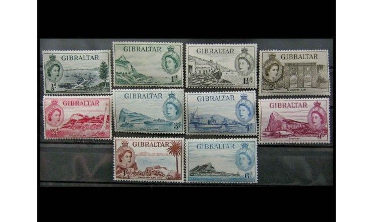 Гибралтар 1953/1959 гг. "Виды Гибралтара и Королева Елизавета II"