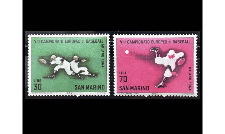 Сан-Марино 1964 г. "Чемпионат Европы по бейсболу, Милан" 