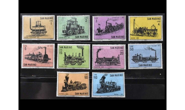 Сан-Марино 1964 г. "Старинные локомотивы"