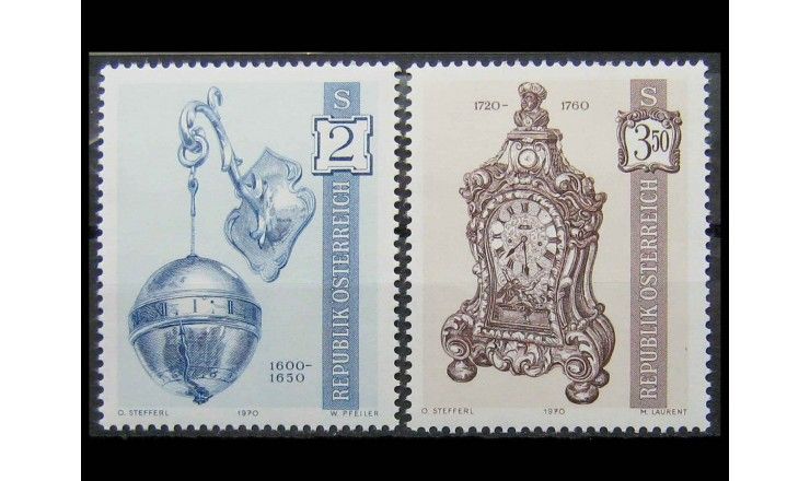 Австрия 1970 г. "Старинные часы"