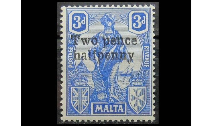 Мальта 1922 г. "Геральдика" (надпечатка)